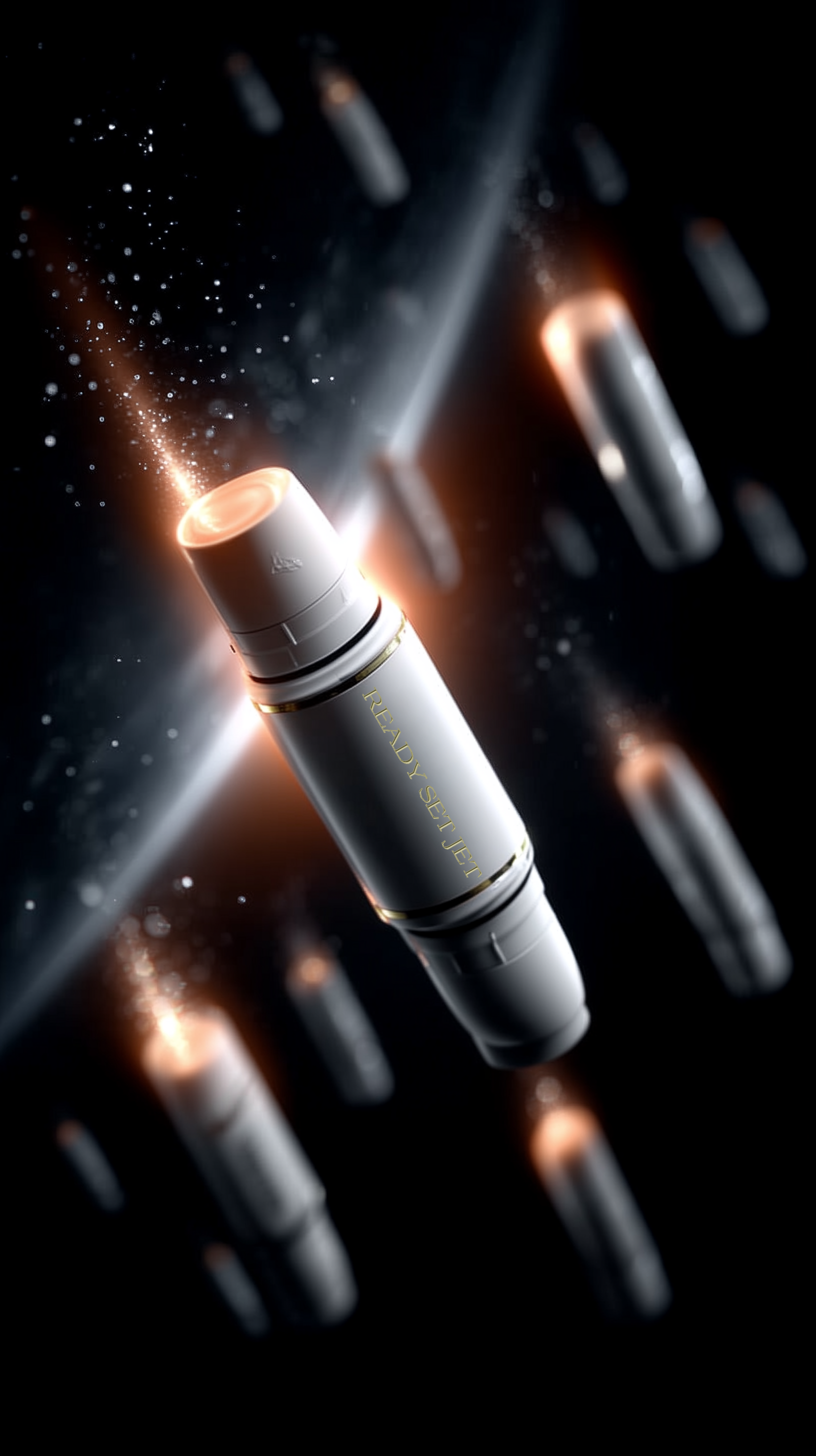 Cosmetic beauty stick with a starry night background